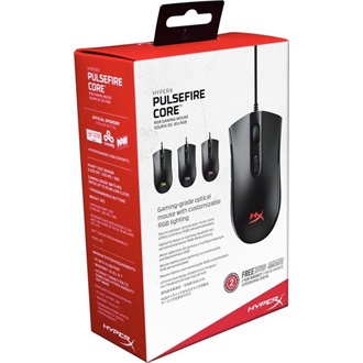 HP HyperX Pulsefire Core optikai USB gaming egér fekete