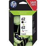 HP INK CARTRIDGE NO 62 B/C/M/Y COMBO 2-PACK tintapatron 4-color