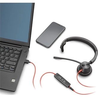 HP Poly Blackwire 3320 Stereo fejhallgató headset fekete