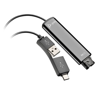 HP Poly DA75 1db QD (Quick Disconnect) - 1db USB-A 2.0 1db USB-C M/M adapter fekete