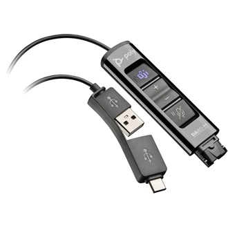 HP Poly DA85-M 1db QD (Quick Disconnect) - 1db USB-A 2.0 1db USB-C M/M adapter 0.13m fekete