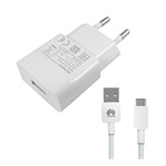 HUAWEI HW-050100E01W hálózati töltő USB aljzat (5W + microUSB kábel) FEHÉR (Gigapack csomagolás)