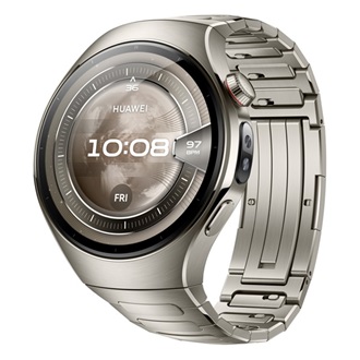 HUAWEI Watch 5 okosóra (46mm, titán óratok, eSIM, GPS, aktivitásmérő, pulzusmérő, vízálló, titán szíj) EZÜST