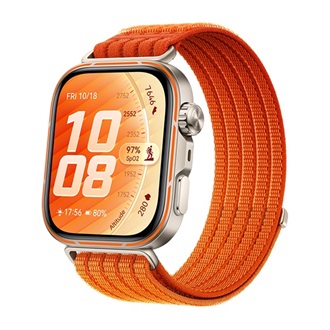 HUAWEI Watch Fit 5 Pro okosóra (nejlon szíj, állítható, aktivitásmérő, barométer, GPS, NFC) NARANCSSÁRGA