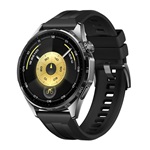 HUAWEI Watch GT 6 okosóra (46mm, acél óratok, GPS, aktivitásmérő, pulzusmérő, IP69, szilikon szíj) FEKETE
