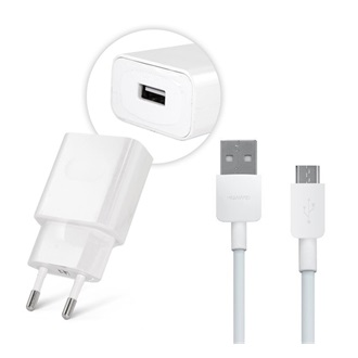 HUAWEI hálózati töltő USB aljzat (10W, gyorstöltő + PY0857 microUSB kábel) FEHÉR (Gigapack csomagolás)