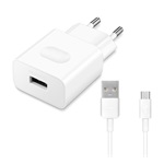 HUAWEI hálózati töltő USB aljzat (18W, gyorstöltő + C02450768A microUSB kábel) FEHÉR (Gigapack csomagolás)