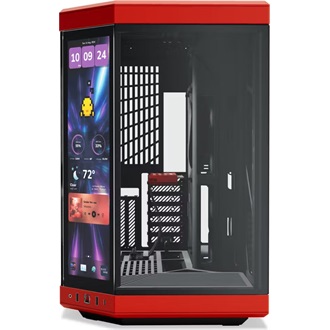 HYTE Y70 Touch Infinite táp nélküli ablakos Mid Tower számítógépház fekete-piros