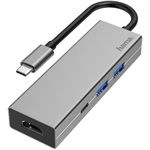 Hama 200107 4-port USB-C dokkoló szürke