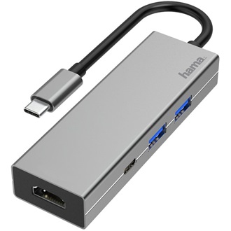 Hama 200107 4-port USB-C dokkoló szürke