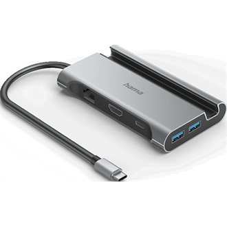 Hama 200143 7-in-1 7-port 100W USB-C dokkoló szürke