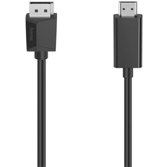 Hama DisplayPort 1.2 -> HDMI 1.4 M/M video kábel 1.5m fekete