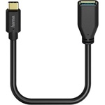 Hama USB-C -> USB-A 3.0 M/F adapter 0.15m fekete OTG