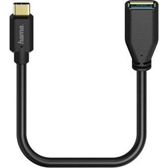 Hama USB-C -> USB-A 3.0 M/F adapter 0.15m fekete OTG