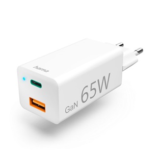 Hama 201643 65W univerzális hálózati töltő adapter fehér (GaN PD)