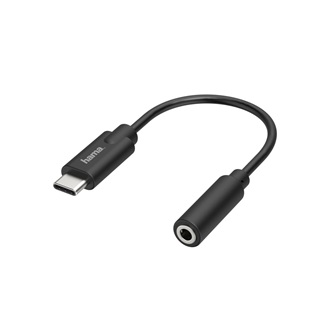 Hama USB-C -> Jack stereo 3,5mm (4pin) M/F adapter 0.15m fekete