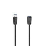 Hama USB-A 3.0 -> USB-A 3.0 M/F adatkábel hosszabbító 1.5m fekete