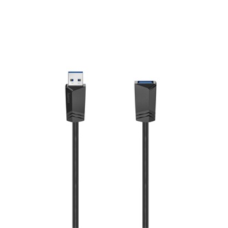 Hama USB-A 3.0 -> USB-A 3.0 M/F adatkábel hosszabbító 1.5m fekete