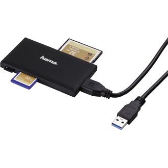 Hama Slim Multi USB3.0 SD, microSD, CF kártyaolvasó fekete