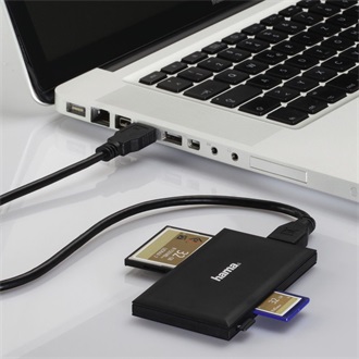 Hama Slim Multi USB3.0 SD, microSD, CF kártyaolvasó fekete