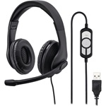Hama USB-300 fejhallgató headset fekete