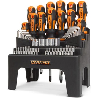 Handy Tools 10695 imbuszokkal, krovákkal, bitfejekkel csavarhúzó készlet 77db