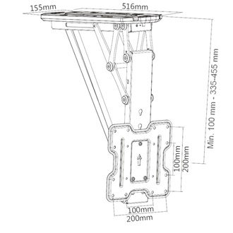 Harmantrade MCM10 mennyezeti motoros lenyíló LCD-/LED TV tartó