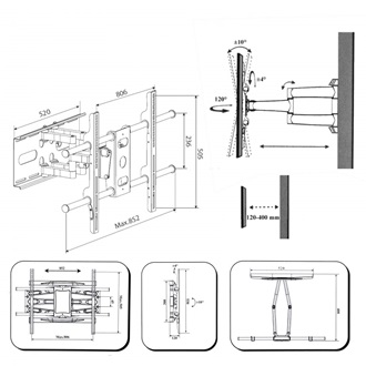 Harmantrade ML-P17 37"-65" TV fali tartó fekete