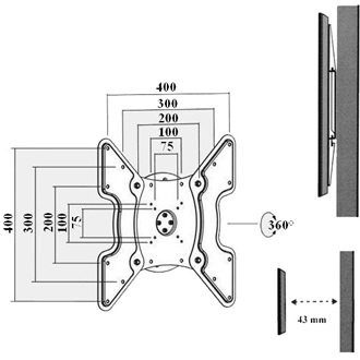 Harmantrade R10 26"-47" TV fali tartó fekete