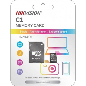 Hikvision 64GB HIKSEMI NEO (+adapter) UHS-1 Class10 microSDXC memóriakártya BOX szürke
