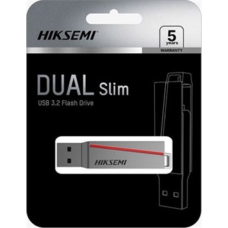 Hikvision 128GB HIKSEMI Dual Slim USB-A/C 3.2 Gen1 pendrive BOX ezüst