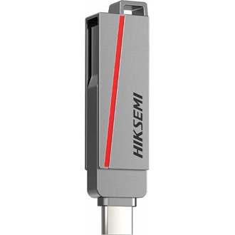 Hikvision 64GB HIKSEMI Dual Slim USB-A 3.2 Gen 1 / USB-C pendrive BOX ezüst