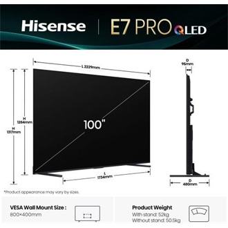 Hisense 100" 100E7QPRO 4K UHD Smart Gamer QLED TV