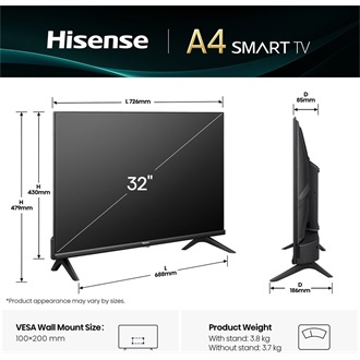 Hisense 32" 32A4Q HD Ready Smart LED TV