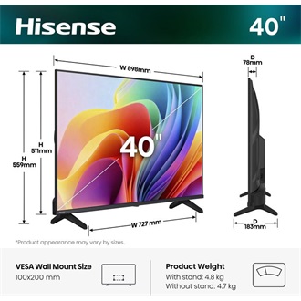 Hisense 40A4S 40" LED smart TV