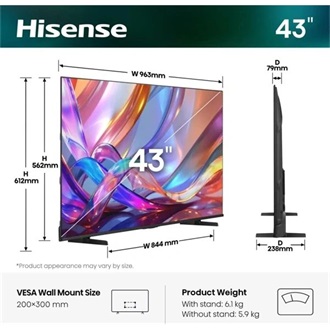 Hisense 43E7S 43" QLED smart TV