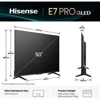 Hisense 50E7Q PRO 50" QLED smart TV