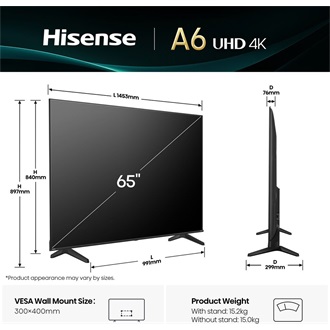 Hisense 65" 65A6Q 4K UHD Smart LED TV