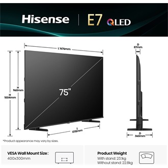 Hisense 75" 75E7Q 4K UHD Smart QLED TV