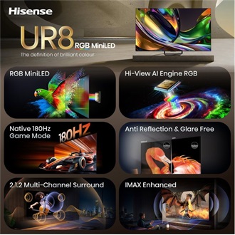 Hisense 85UR8S 85" IPS MiniLED smart TV