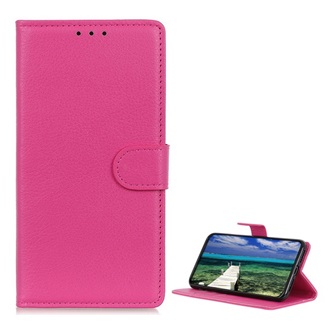 Honor 200 5G Gigapack Tok álló, bőr hatású FLIP, prémium, MAGENTA