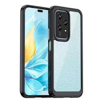 Honor 200 Lite 5G Gigapack Szilikon telefonvédő ütésállóság, átlátszó hátlap, FEKETE