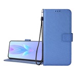 Honor 600 / 600 Pro GIGAPACK Tok álló, bőr hatású FLIP, rombusz + kézpánt, SÖTÉTKÉK
