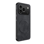 Honor 600 Pro GIGAPACK Szilikon telefonvédő nappa bőr hátlap, MagSafe, FEKETE