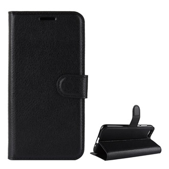 Honor 7S Gigapack Tok álló, bőr hatású FLIP, prémium, FEKETE