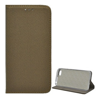 Honor 7S Gigapack Tok álló, bőr hatású FLIP, rombusz, ARANYBARNA