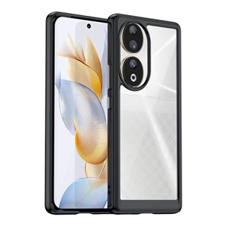 Honor 90 5G Gigapack Szilikon telefonvédő ütésállóság, átlátszó hátlap, FEKETE