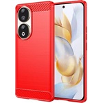 Honor 90 5G Gigapack szilikon telefonvédő ütésállóság, karbon minta, PIROS