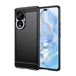 Honor 90 5G MOFI szilikon telefonvédő ütésállóság, karbon minta, FEKETE