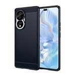 Honor 90 5G MOFI szilikon telefonvédő ütésállóság, karbon minta, SÖTÉTKÉK